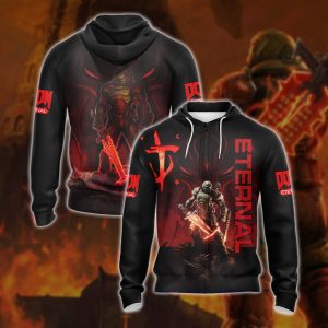 Doom Eternal Unisex 3D T-shirt Zip Hoodie S 