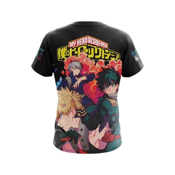 Boku No Hero Acamedia - Midoriya Izuku + Bakugo Katsuki +Todoroki Shouto  Unisex 3D T-shirt