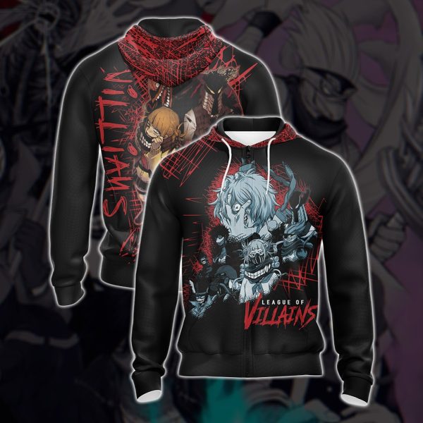 My Hero Academia Villian Group Unisex 3D T-shirt Zip Hoodie XS