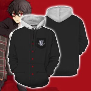 Persona 5 Akira Kurusu Cosplay Zip Up Hoodie Jacket Hoodie S 