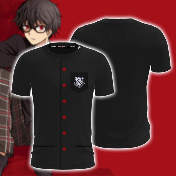 Persona 5 Akira Kurusu Cosplay Zip Up Hoodie Jacket T-shirt S