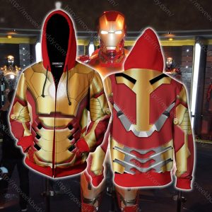 Iron Man 3 XLII Cosplay Zip Up Hoodie Jacket XS