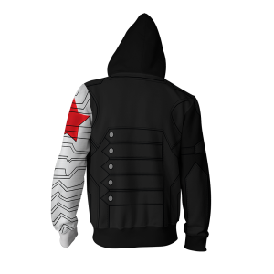 Winter Soldier (Bucky Barnes) Cosplay Zip Up Hoodie Jacket   