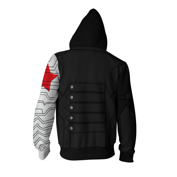 Winter Soldier (Bucky Barnes) Cosplay Zip Up Hoodie Jacket