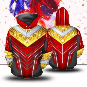 Power Ranger ZEO Cosplay 3D Hoodie S Red Ranger