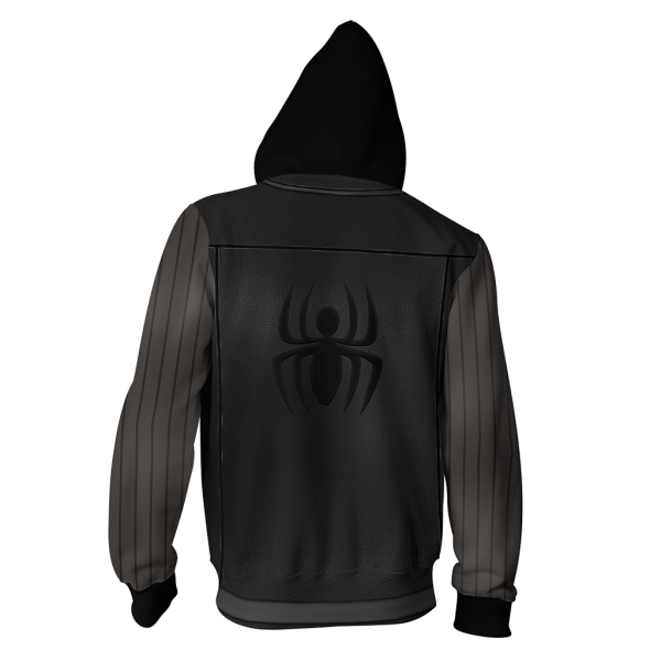 Spider-Man Noir Cosplay Zip Up Hoodie Jacket