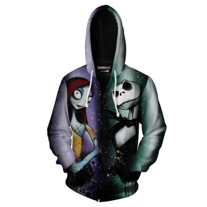 The Nightmare Before Christmas Jack & Sally Zip Up Hoodie   