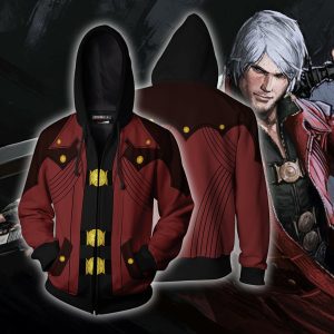 Dante Devil May Cry Cosplay Zip Up Hoodie Jacket XS