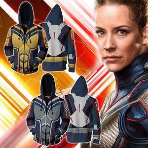 The Wasp (Janet Van Dyne) Cosplay Zip Up Hoodie Jacket   