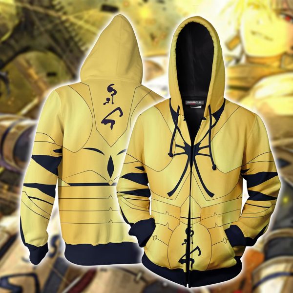 Fate/ Stay Night Gilgamesh Cosplay Zip Up Hoodie Jacket XS