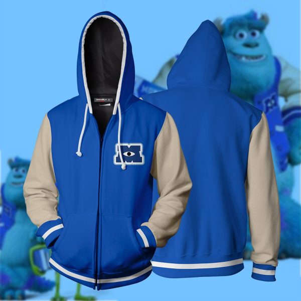 Monsters University Uniform Cosplay Zip Up Hoodie Jacket XS