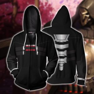 Overwatch Reaper Cosplay Zip Up Hoodie Jacket XS