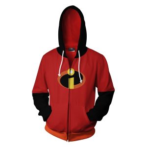 The Incredibles Cosplay Zip Up Hoodie Jacket   