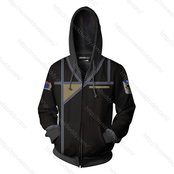 Babylon 5 Army Of Light Uniform Cosplay Zip Up Hoodie Jacket