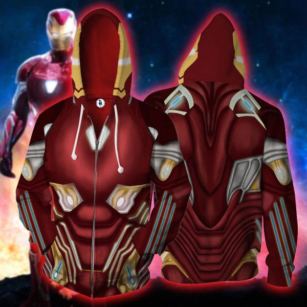 Iron Man Mark L Cosplay Zip Up Hoodie Jacket XS