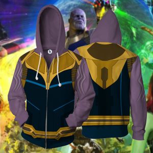 Thanos Cosplay Zip Up Hoodie Jacket XS  