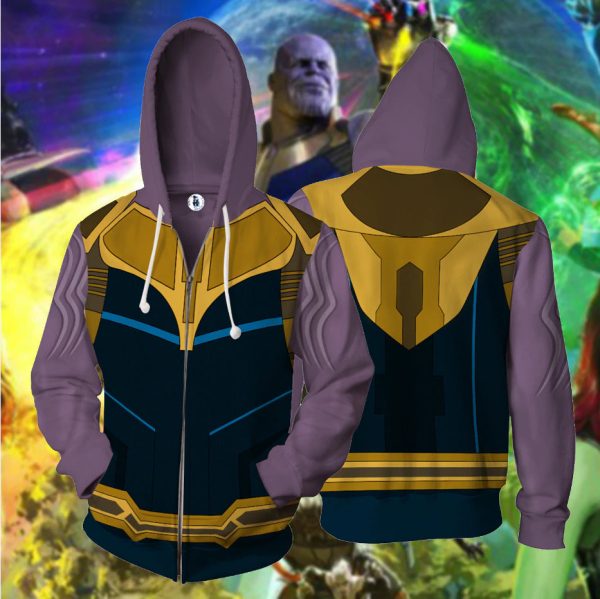 Thanos Cosplay Zip Up Hoodie Jacket XS