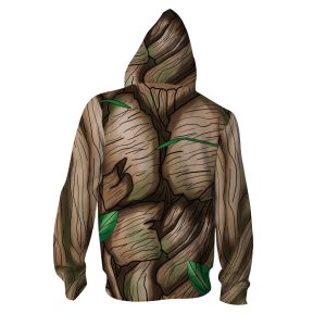 Guardians Of The Galaxy Groot Cosplay Zip Up Hoodie Jacket   