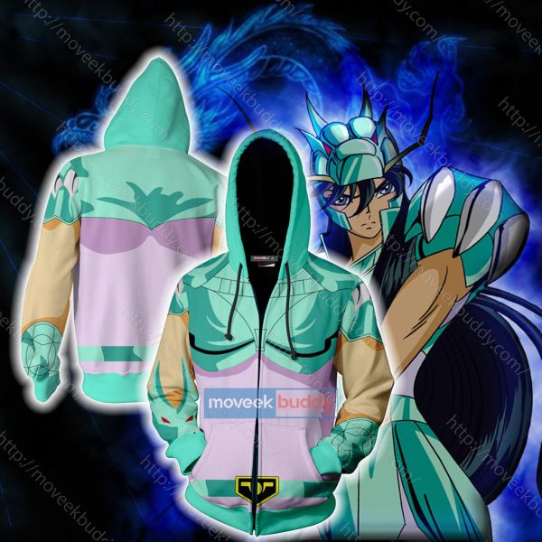 VS Battles Dragon Shiryu Cosplay Zip Up Hoodie XS