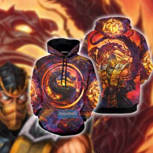 Mortal Kombat Scorpion 3D Hoodie S  