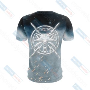 The Witcher 3 Wild Hunt Wild White Wolf Symbol Unisex 3D T-shirt   