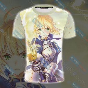 Fate/Stay Night Saber (Artoria Pendragon) Unisex 3D T-shirt   