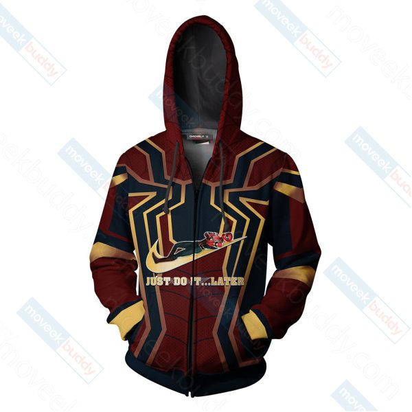 Spiderman Just Do It Later Unisex Zip Up Hoodie Jacket