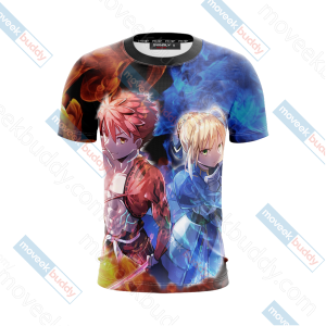 Fate/ Stay Night - Shirou Emiya and Saber Unisex 3D T-shirt   