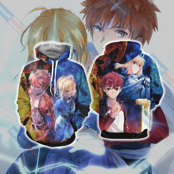 Fate/ Stay Night - Shirou Emiya and Saber Unisex 3D T-shirt Hoodie S