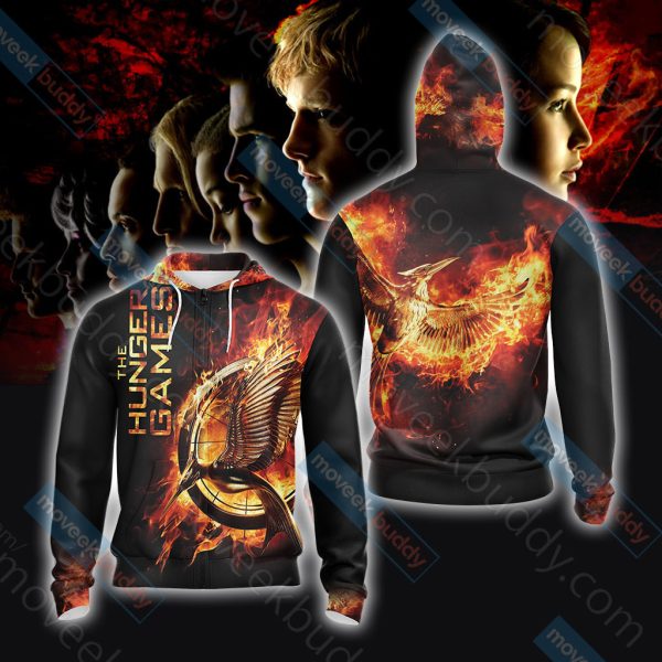 The Hunger Games New Style Unisex 3D T-shirt Zip Hoodie XS