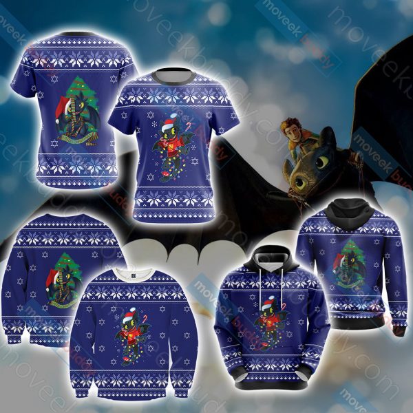 How To Train Your Dragon Christmas Style Unisex 3D T-shirt