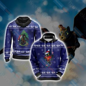 How To Train Your Dragon Christmas Style Unisex 3D T-shirt Hoodie S 