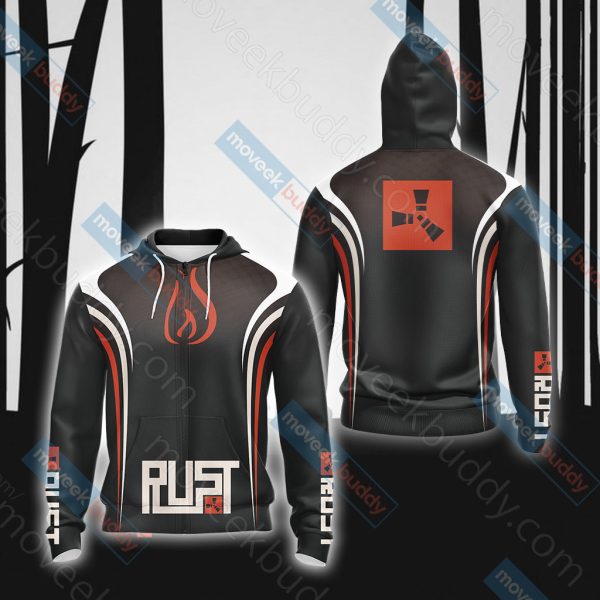 Rust  Unisex 3D T-shirt Zip Hoodie XS