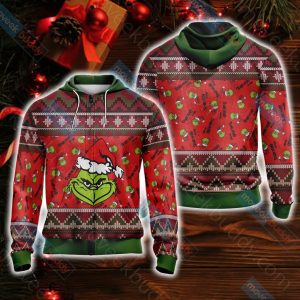 The Grinch Christmas Unisex 3D T-shirt Zip Hoodie XS 