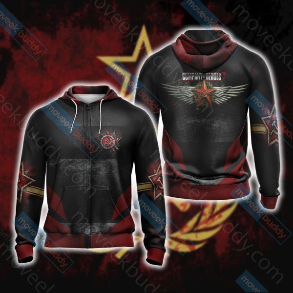 Company of Heroes 2 Unisex 3D T-shirt Zip Hoodie XS