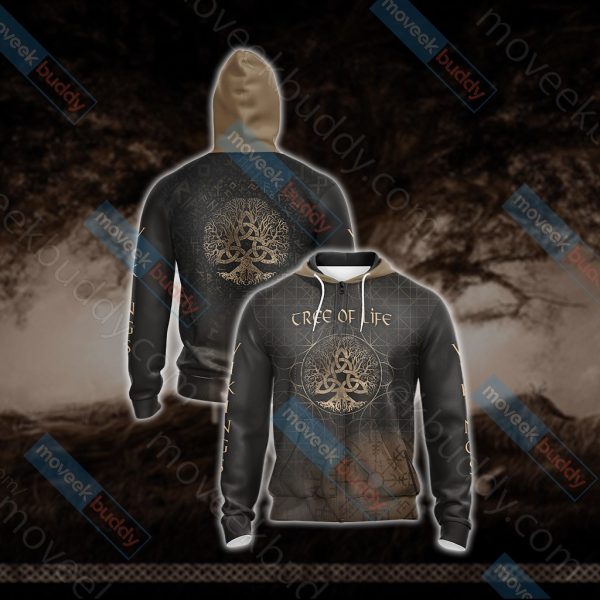 Vikings - Tree of life Unisex 3D T-shirt Zip Hoodie XS