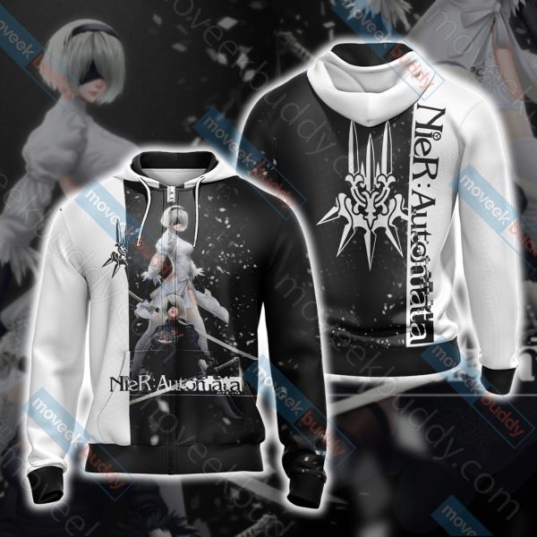 NieR: Automata New Look Unisex 3D T-shirt Zip Hoodie XS