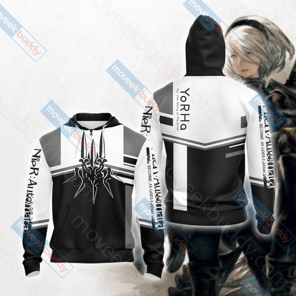 NieR: Automata New Unisex 3D T-shirt Zip Hoodie S