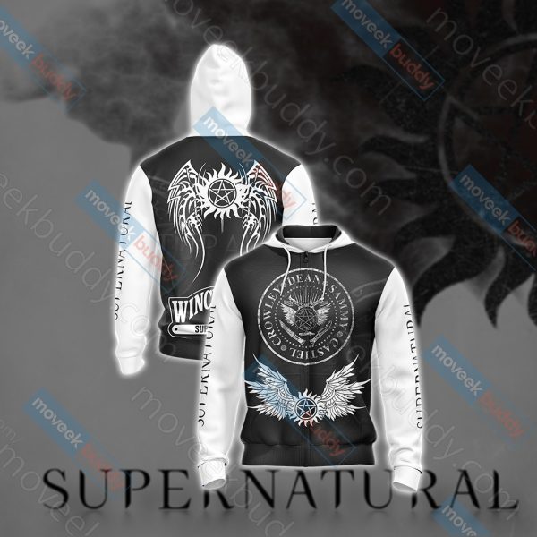 Supernatural Unisex 3D T-shirt Zip Hoodie XS