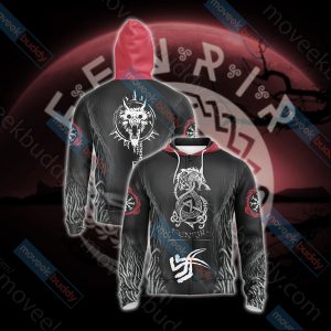 Vikings - Fenrir Unisex 3D T-shirt Zip Hoodie XS 