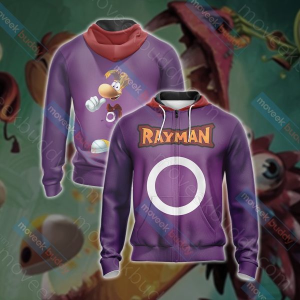 Rayman Unisex 3D T-shirt Zip Hoodie XS