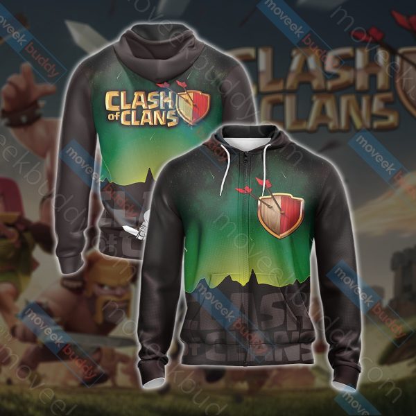 Clash of Clans Unisex 3D T-shirt Zip Hoodie XS