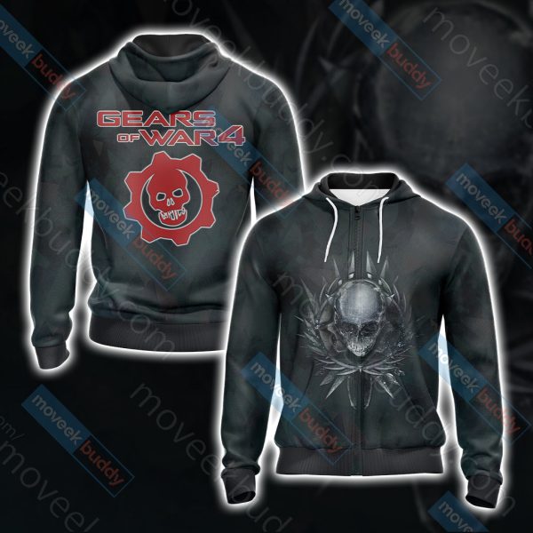 Gears Of War 4 Unisex 3D T-shirt Zip Hoodie XS