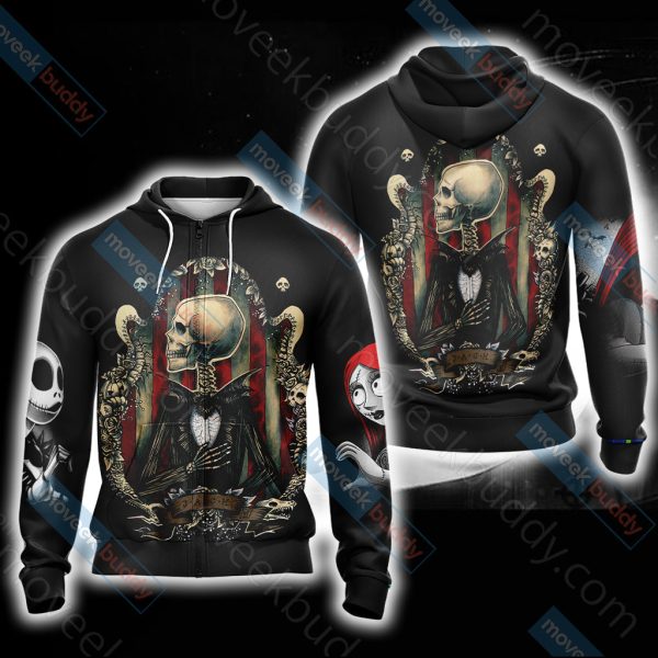 The Nightmare Before Christmas Unisex 3D T-shirt Zip Hoodie XS