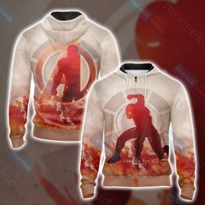 Iron man Unisex 3D T-shirt Zip Hoodie XS 