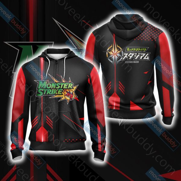 Monster Strike Unisex 3D T-shirt Zip Hoodie XS