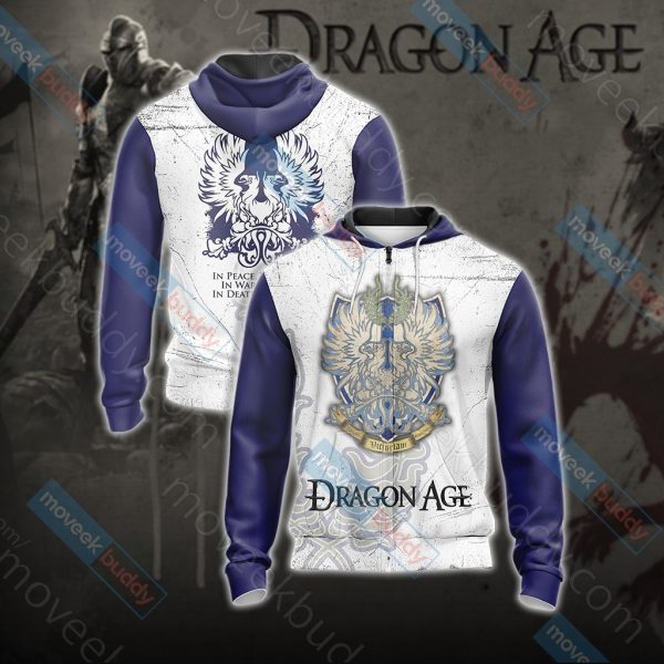 Dragon Age - House Cousland of Amaranthine Unisex 3D T-shirt Zip Hoodie XS