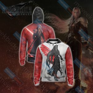 Final Fantasty - Crimson Sephiroth Unisex 3D T-shirt Zip Hoodie XS 