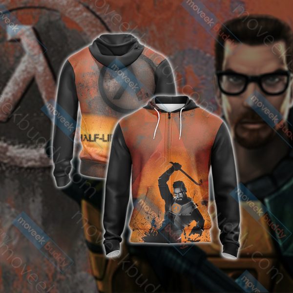 Half-Life New Look Unisex 3D T-shirt Zip Hoodie XS