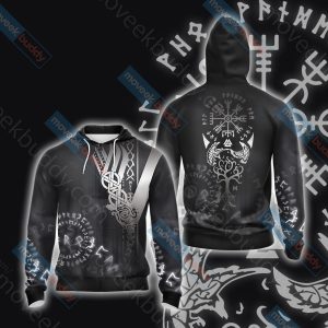 Vikings - Vegvisir Unisex 3D T-shirt Zip Hoodie XS 